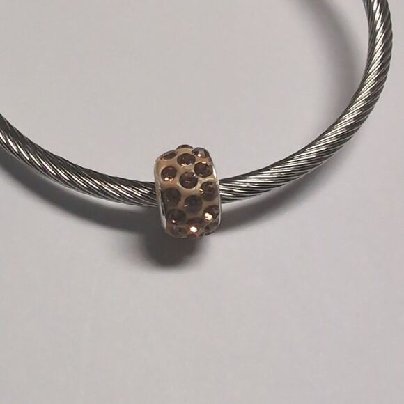 Brown Rhinestones Charm for Pandora Style Bracelet - Picture 2 of 4